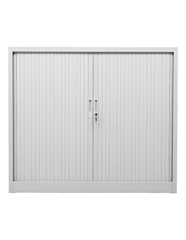 Wolfstahl Rolladenschrank Stahl 2 Fachböden Zylinderschloss 120 x 46 x 105 cm lichtgrau - schwarz