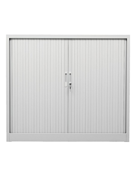 Wolfstahl Rolladenschrank Stahl 2 Fachböden Zylinderschloss 120 x 46 x 105 cm lichtgrau - schwarz