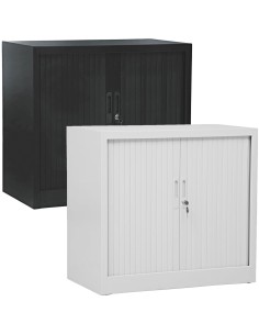 Wolfstahl Rolladenschrank Stahl 1 Fachböden Zylinderschloss 80 x 46 x 75 cm lichtgrau - schwarz