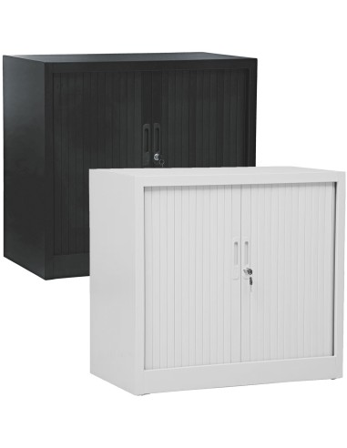 Wolfstahl Rolladenschrank Stahl 1 Fachböden Zylinderschloss 80 x 46 x 75 cm lichtgrau - schwarz