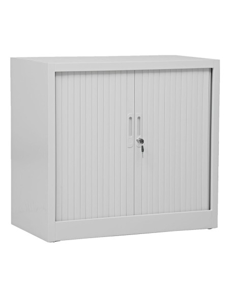 Wolfstahl Rolladenschrank Stahl 1 Fachböden Zylinderschloss 80 x 46 x 75 cm lichtgrau - schwarz