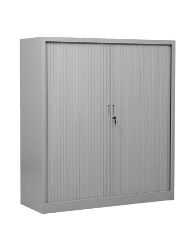 Wolfstahl Rolladenschrank Stahl 2 Fachböden Zylinderschloss 120 x 46 x 135 cm lichtgrau - schwarz