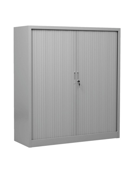 Wolfstahl Rolladenschrank Stahl 2 Fachböden Zylinderschloss 120 x 46 x 135 cm lichtgrau - schwarz