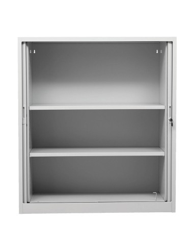 Wolfstahl Rolladenschrank Stahl 2 Fachböden Zylinderschloss 120 x 46 x 135 cm lichtgrau - schwarz