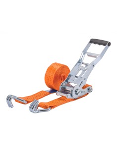 50x stk. Zurrgurt 5000kg 2-teilig 50mm – 8 m mit Langarm-Zugratsche und Doppelspitzhaken – 2500daN in 5 Farben