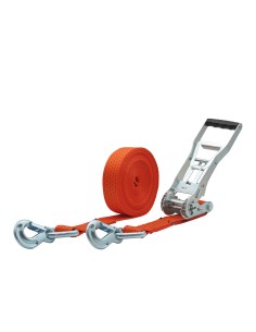 50x stk. Zurrgurt 5000kg 2-teilig 50mm – 8 m mit Langarm-Druckratsche und Sicherungszurrhaken – 2500daN in 5 Farben