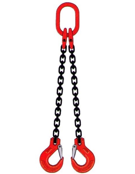 Kettengehänge 2-Strang – 4250 kg – Nenndicke 10mm – Güteklasse 8 – mit Gabelkopfhaken & Schmiedefalle