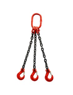 Kettengehänge 3-Strang – 11'200 kg – Nenndicke 13mm – Güteklasse 8 – mit Gabelkopfhaken & Schmiedefalle