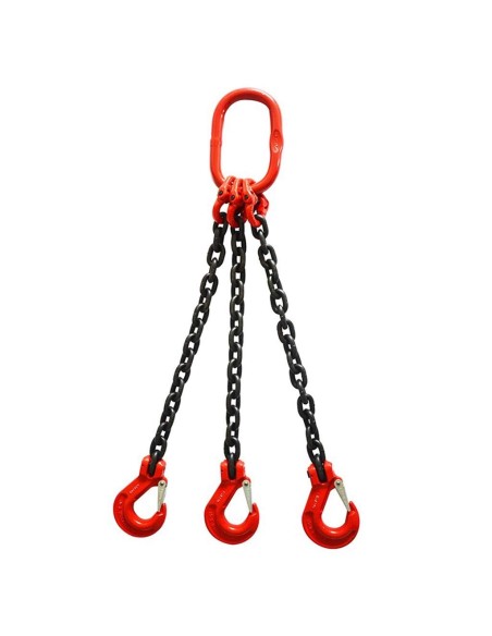 Kettengehänge 3-Strang – 11'200 kg – Nenndicke 13mm – Güteklasse 8 – mit Gabelkopfhaken & Schmiedefalle