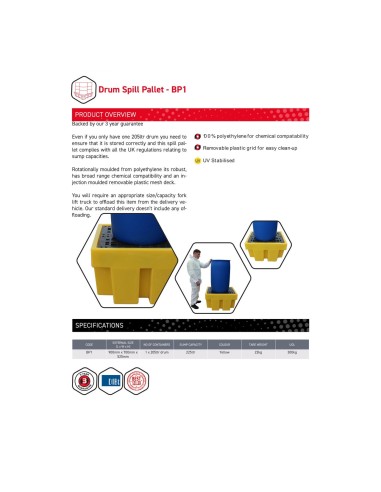 Auffangpalette für 1 Fass 225L