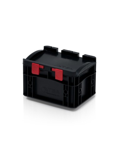 ESD-Eurobehälter - Stapelbehälter mit Deckel handgriffe geschlossen