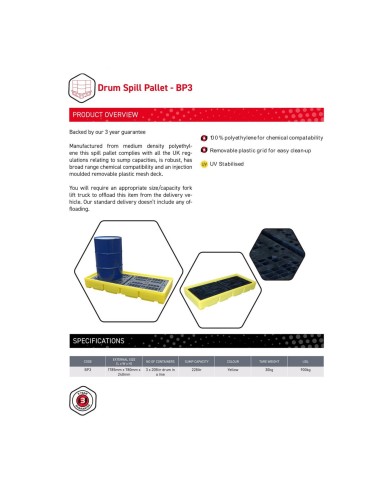 Auffangpalette für 3 Fässer 228L