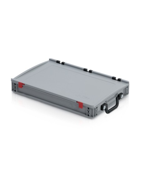 Eurobehälter mit Deckel mit 1 Koffergriff an der kurzen Seite