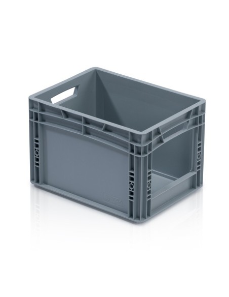 Sichtlagerkasten im Eurobehälter Format mit offene handgriffe