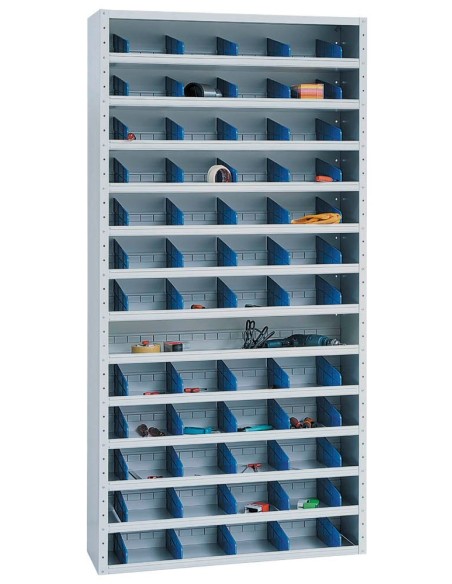 Wolfstahl Sichtlagerschrank (Magazinschrank) lichtgrau 100 x 40 x 198 cm