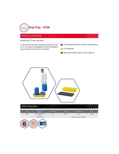 22-Liter-Auffangwanne mit Gitterrost