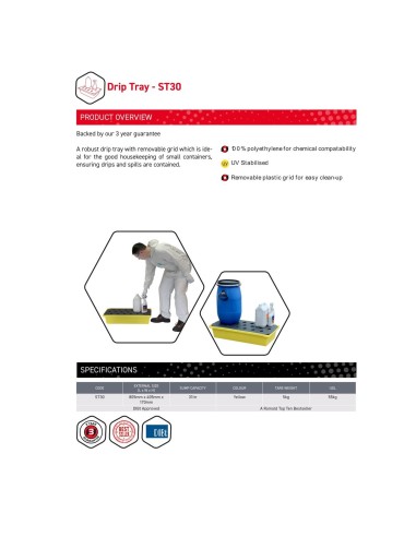 31-Liter-Auffangwanne mit Gitterrost