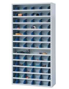 Wolfstahl Sichtlagerschrank (Magazinschrank) lichtgrau 100 x 40 x 198 cm 2