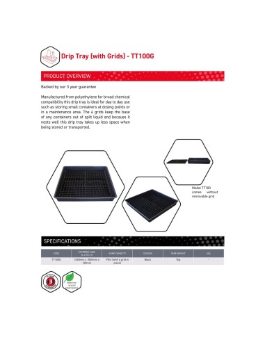 100-Liter-Auffangwanne mit Gitterrost