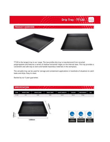 120-Liter-Flachprofil-Auffangwanne