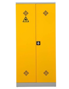 Wolfstahl Chemikalienschrank Gefahrstoffschrank Stahl lichtgrau-rapsgelb 92 x 42 x 195 cm 2
