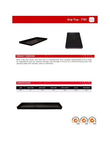 25-Liter-Flachprofil-Auffangwanne