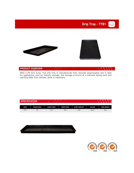 25-Liter-Flachprofil-Auffangwanne