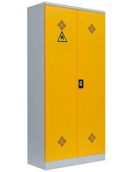 Wolfstahl Chemikalienschrank Gefahrstoffschrank Stahl Fachböden mit Lochblechabdeckung 92 x 42 x 195 cm