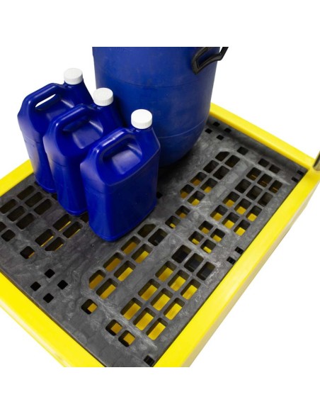 Polywagen mit Griff, abnehmbarem Gitter, für 4x25L Fässer