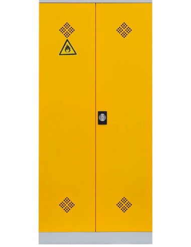 Wolfstahl Chemikalienschrank Gefahrstoffschrank Stahl Fachböden mit Lochblechabdeckung 92 x 42 x 195 cm