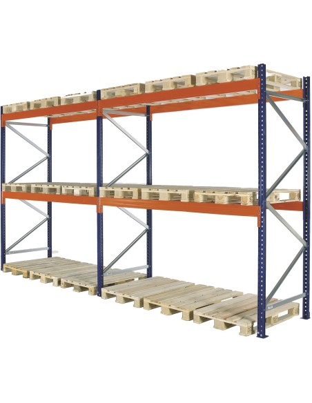PALETTENREGAL GRUNDELEMENT 3m hoch - 2.7m breit - 110cm tief 9 Palettenplätze
