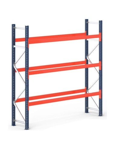 PALETTENREGAL GRUNDELEMENT 4.5m hoch - 2.7m breit - 110cm tief 12 Palettenplätze