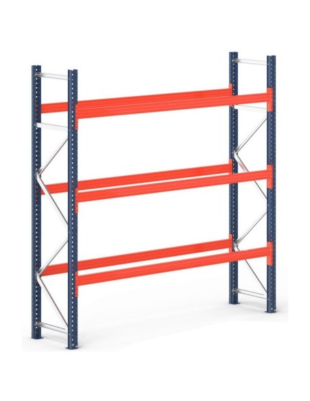 PALETTENREGAL GRUNDELEMENT 4.5m hoch - 2.7m breit - 110cm tief 12 Palettenplätze