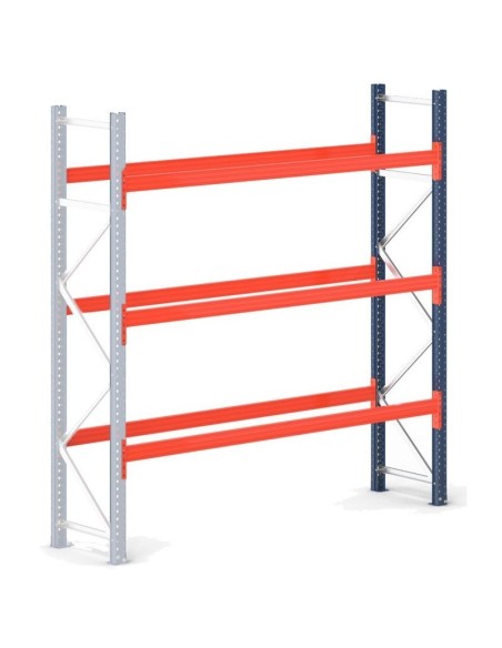 PALETTENREGAL ANBAUELEMENT 4.5m hoch - 2.7m breit - 110cm tief 12 Palettenplätze