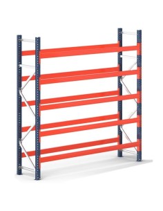 PALETTENREGAL GRUNDELEMENT 7.5m hoch - 2.7m breit - 110cm tief 18 Palettenplätze