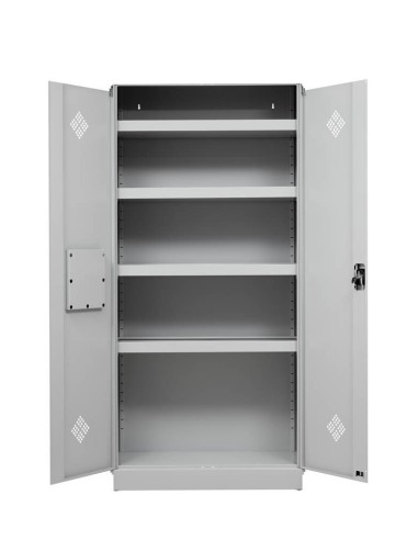 Wolfstahl Chemikalienschrank Gefahrstoffschrank Stahl lichtgrau 92 x 42 x 195 cm