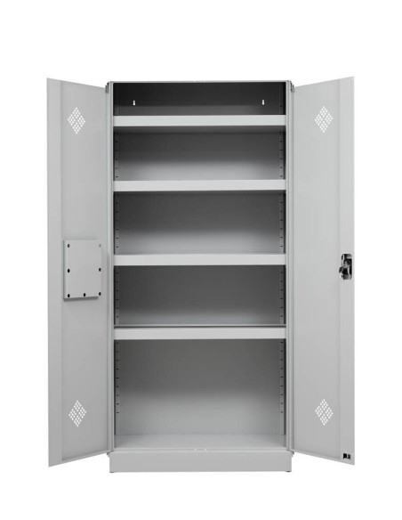 Wolfstahl Chemikalienschrank Gefahrstoffschrank Stahl lichtgrau 92 x 42 x 195 cm