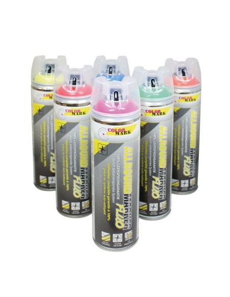 12x stk. Allround - Markierspray, Spezialsprühkopf mit 360°-Spezialventil